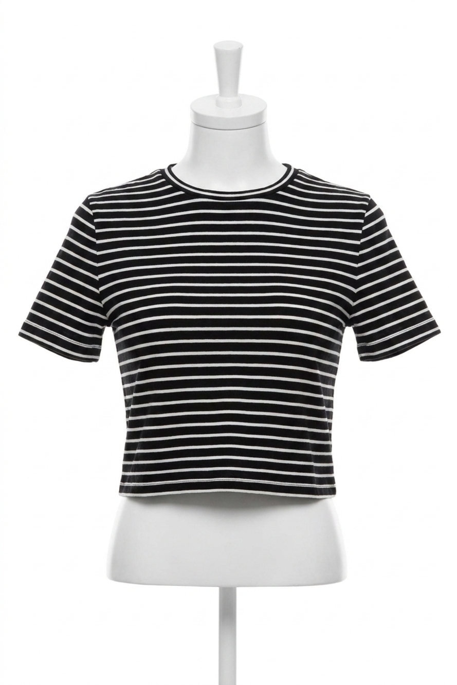 NEW ALICE + OLIVIA women's short sleeve t-shirt in black & white
